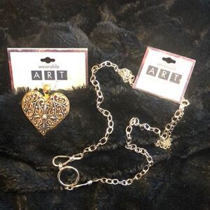 Wearable art heart pendant and chain